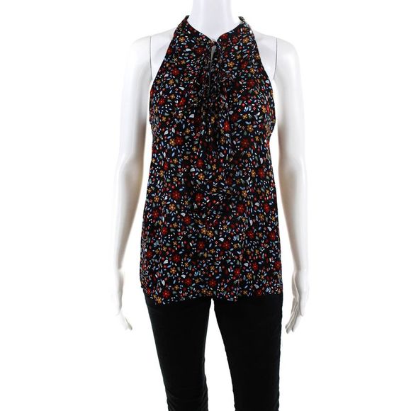 A.L.C. Womens Orange Pleated Ruffled Printed Flutter Sleeve Square Neck Top main image 0